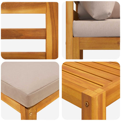 Bankstel 5 st Naturel Massief Acaciahout