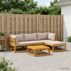 Loungeset 5-delig massief acaciahout naturel