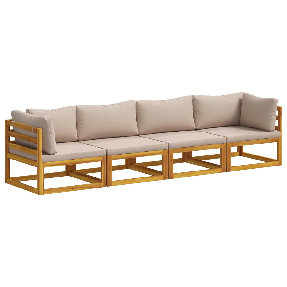 Bankstel 4 st Naturel Massief Acaciahout