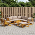 Loungeset 7 personen massief acaciahout taupe