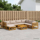 Loungeset 8-delig massief acaciahout naturel taupe