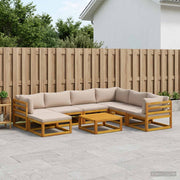 Loungeset 8-delig massief acaciahout naturel taupe