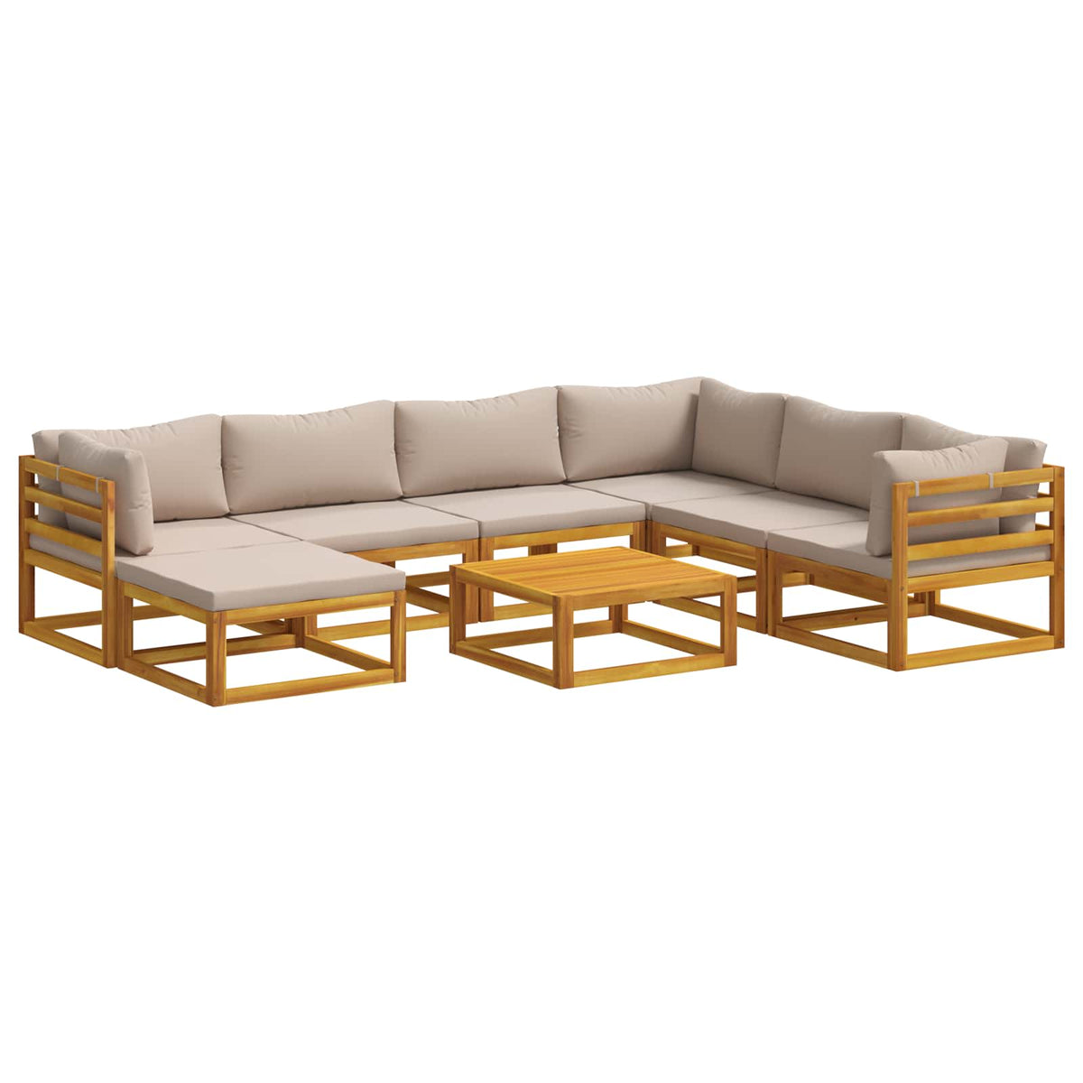 Bankstel 8 st Naturel Massief Acaciahout