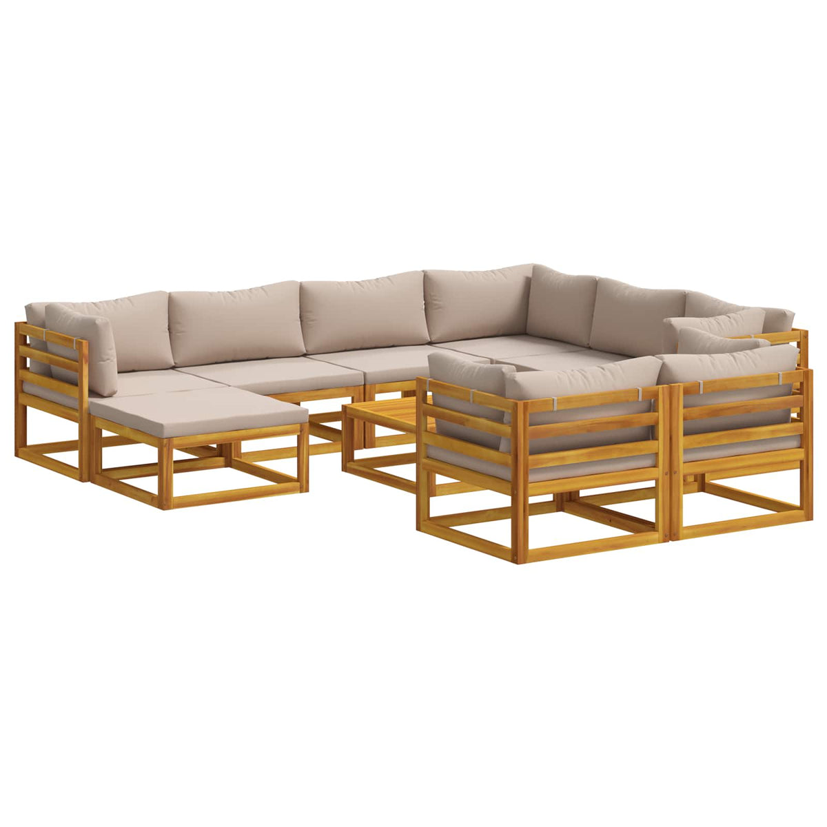 Bankstel 10 st Naturel Massief Acaciahout