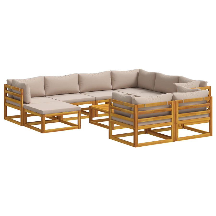 Bankstel 10 st Naturel Massief Acaciahout