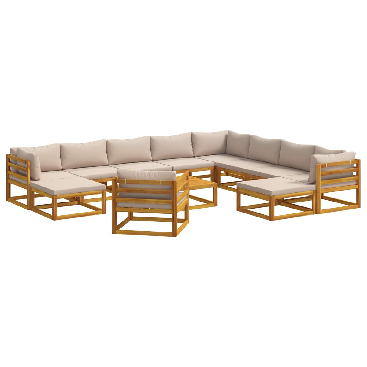 Bankstel 12 st Naturel Massief Acaciahout