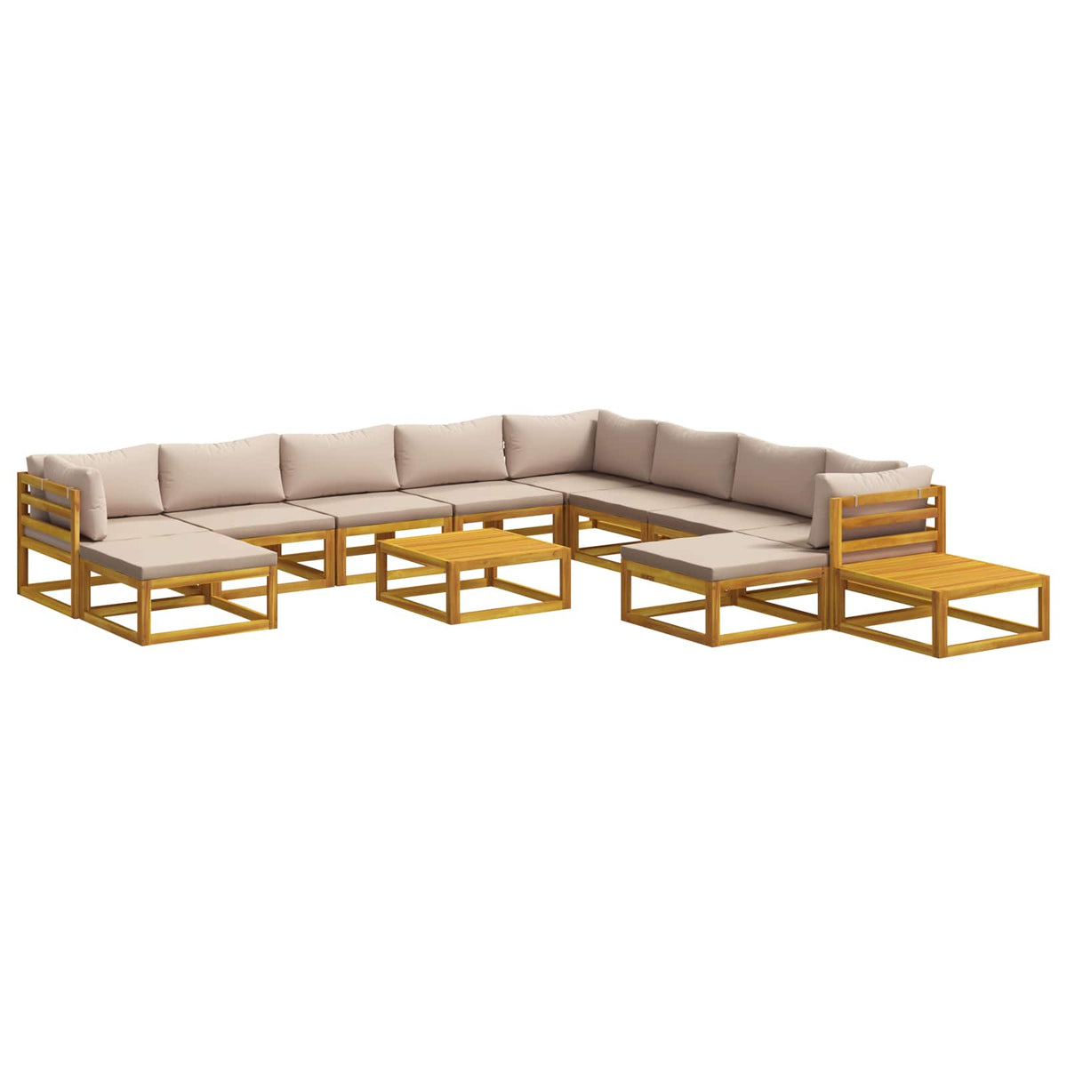 Bankstel 12 st Naturel Massief Acaciahout