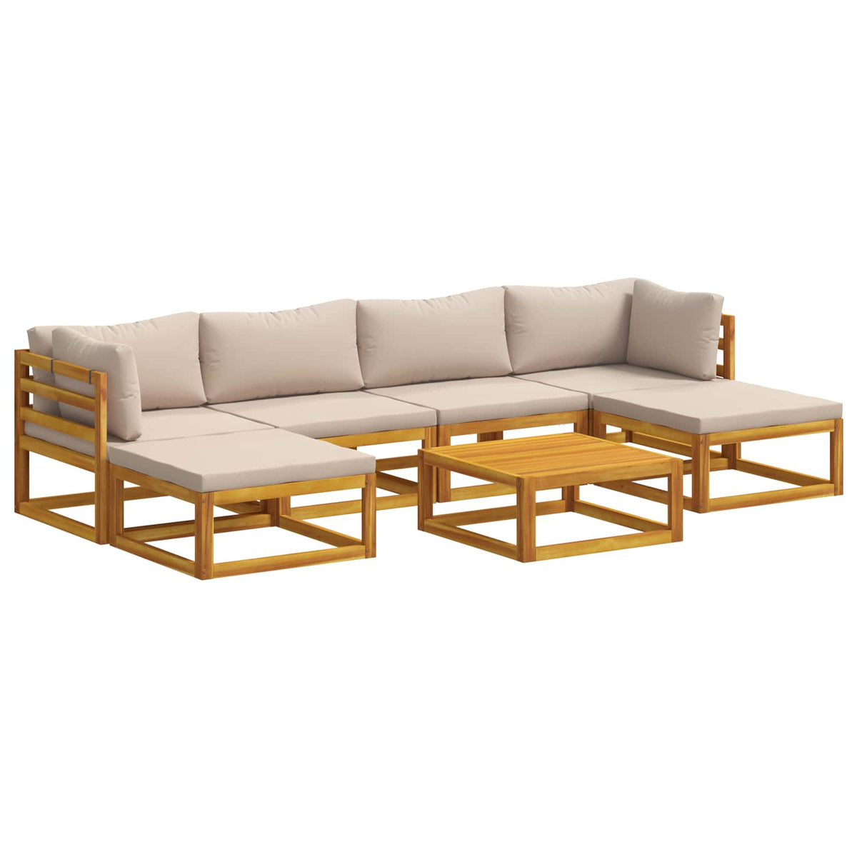 Bankstel 7 st Naturel Massief Acaciahout