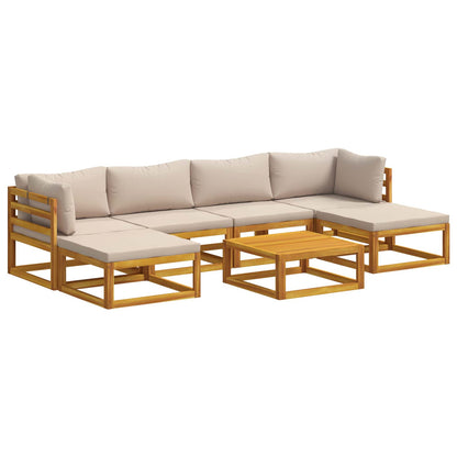 Bankstel 7 st Naturel Massief Acaciahout