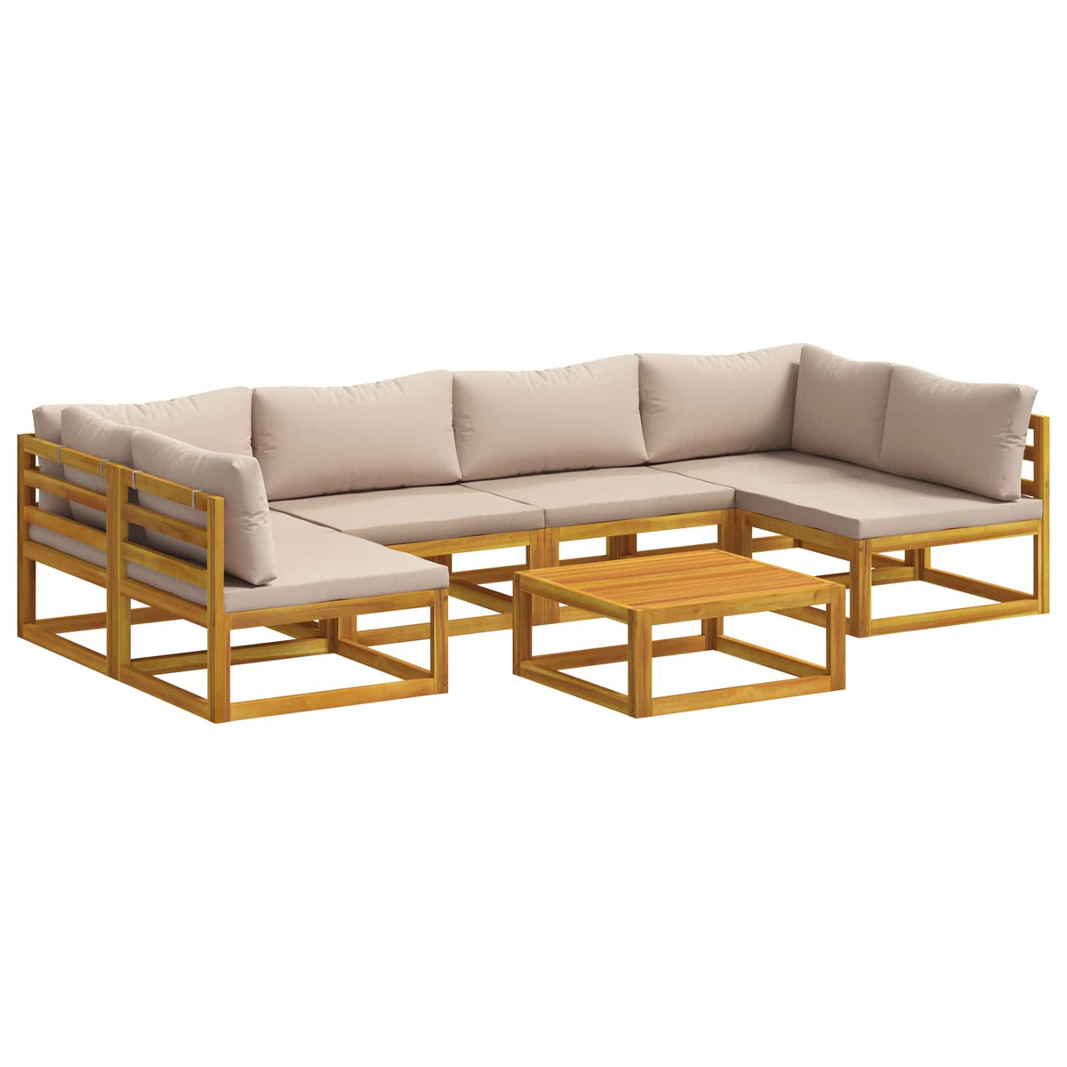Bankstel 7 st Naturel Massief Acaciahout
