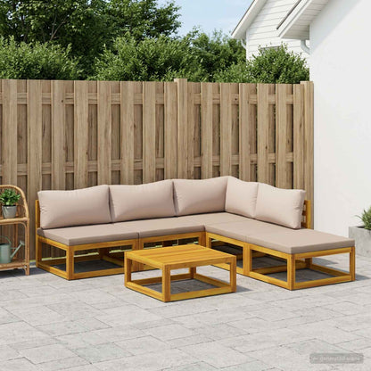 Bankstel 6 st Naturel Massief Acaciahout