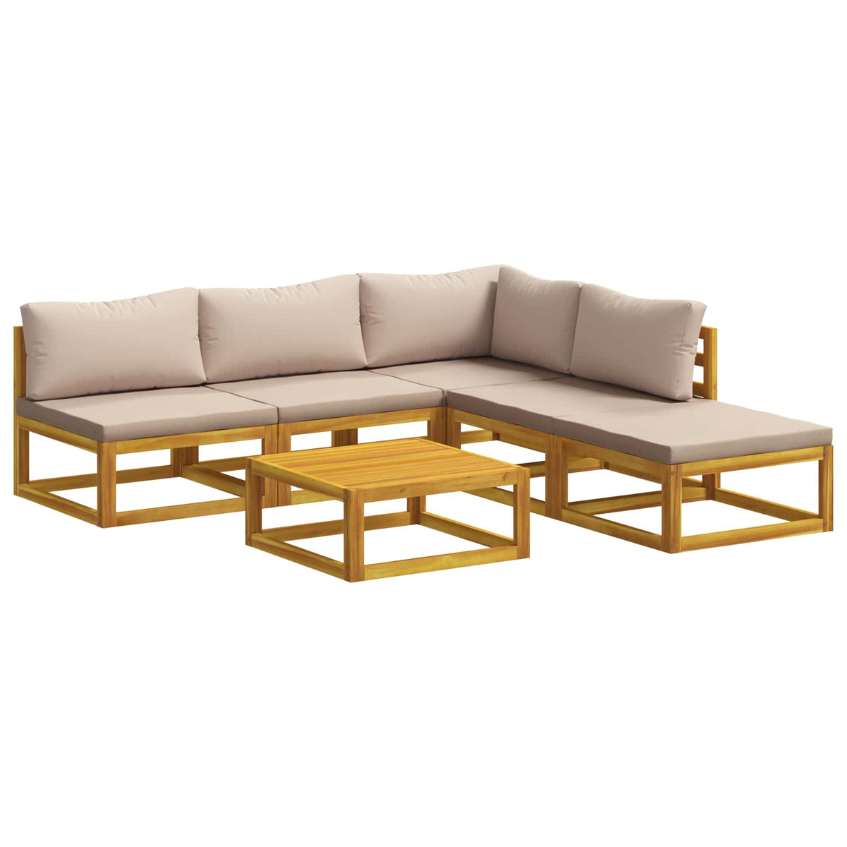 Bankstel 6 st Naturel Massief Acaciahout