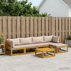 Loungeset 6-delig massief acaciahout taupe