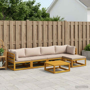 Loungeset 6-delig massief acaciahout taupe