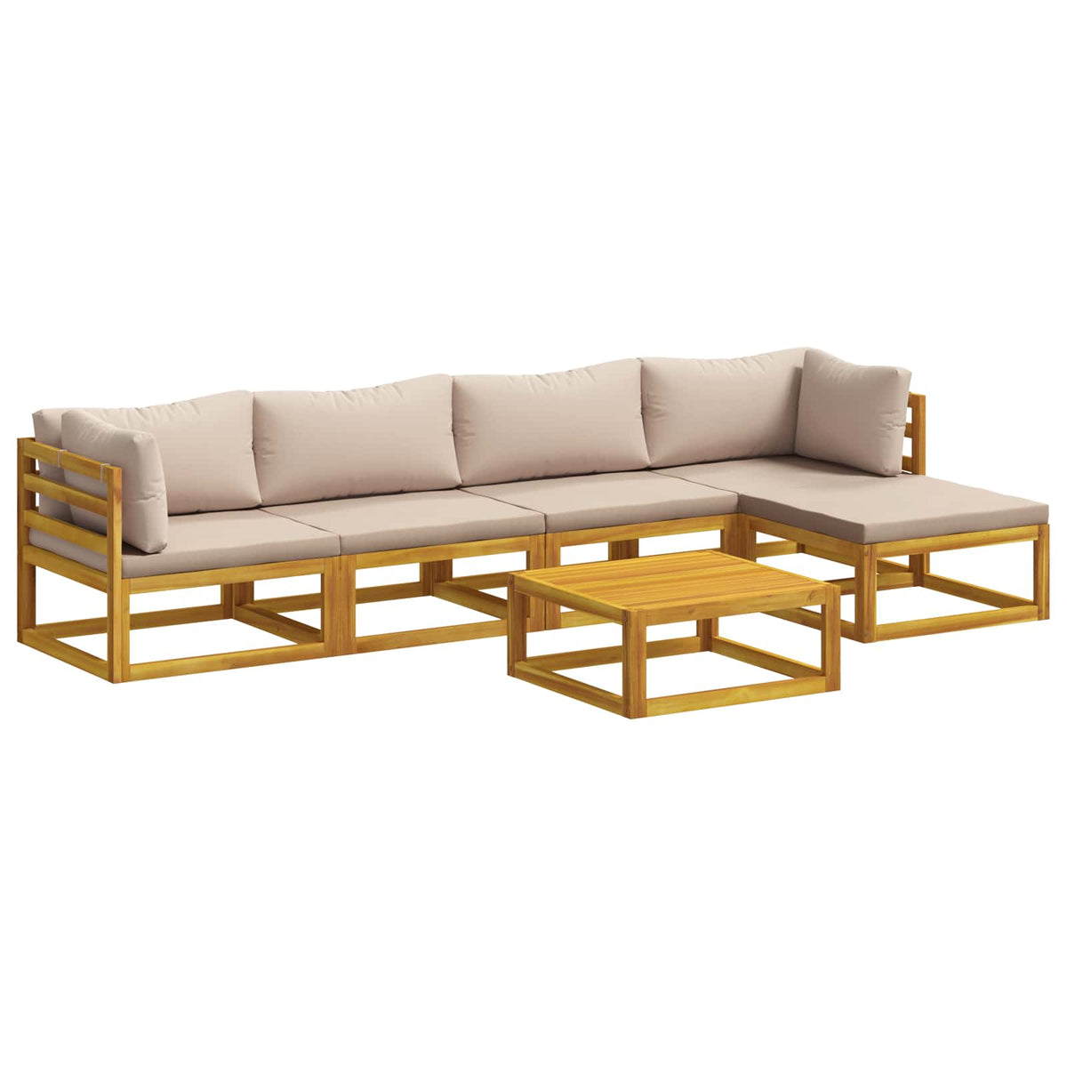 Bankstel 6 st Naturel Massief Acaciahout
