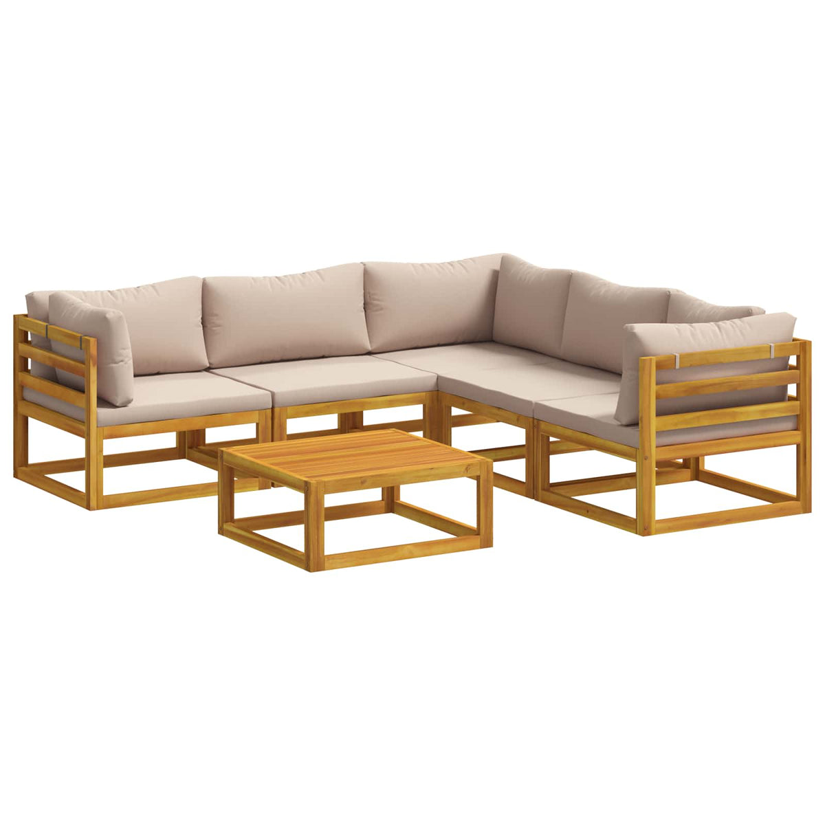 Bankstel 6 st Naturel Massief Acaciahout