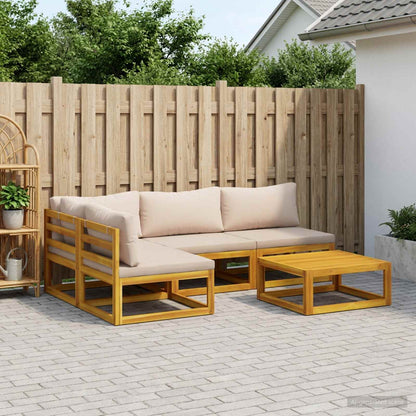 Bankstel 5 st Naturel Massief Acaciahout