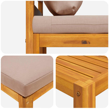 Bankstel 4 st Naturel Massief Acaciahout