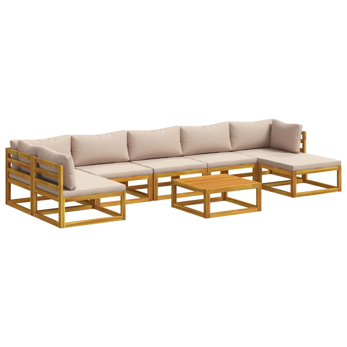 Bankstel 8 st Naturel Massief Acaciahout