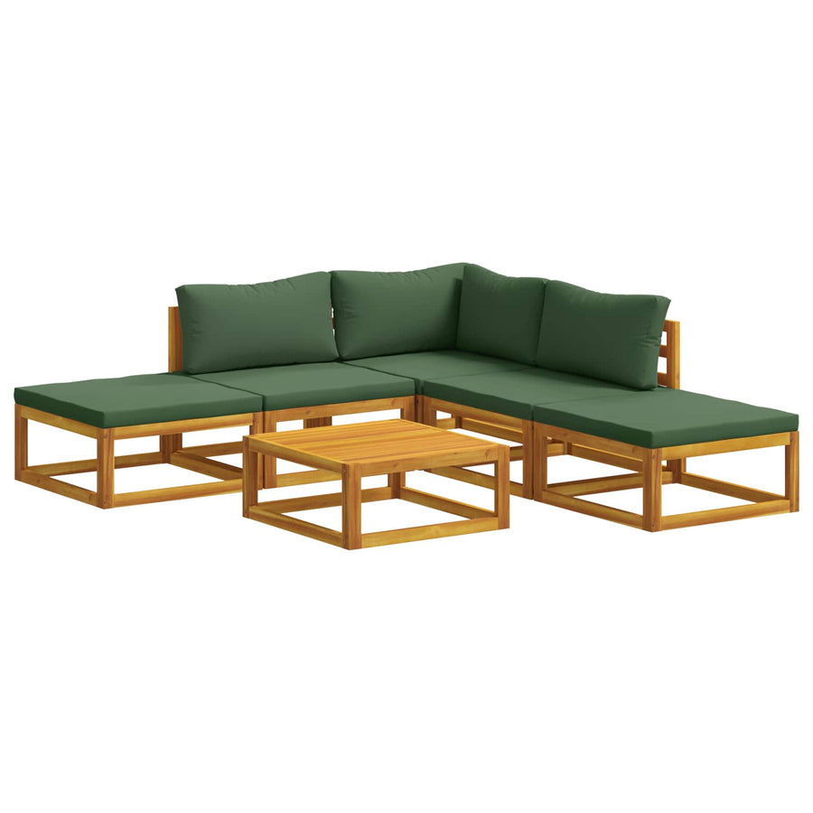 Bankstel 6 st Naturel Massief Acaciahout