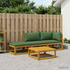 Loungeset 4-delig massief acaciahout groen