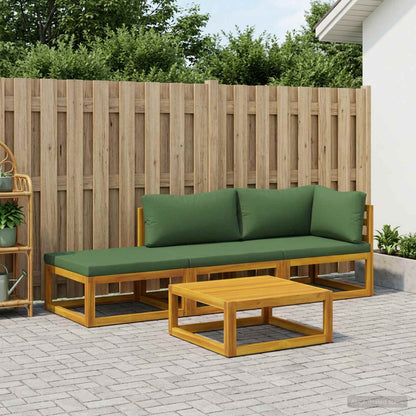 Bankstel 4 st Naturel Massief Acaciahout