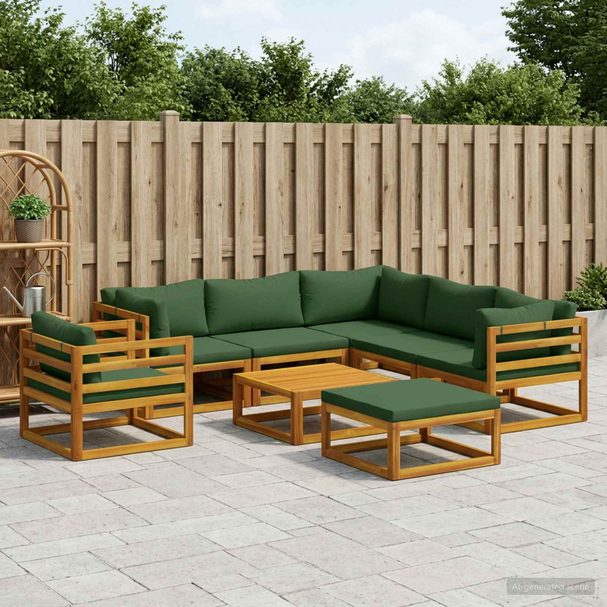 Bankstel 8 st Naturel Massief Acaciahout