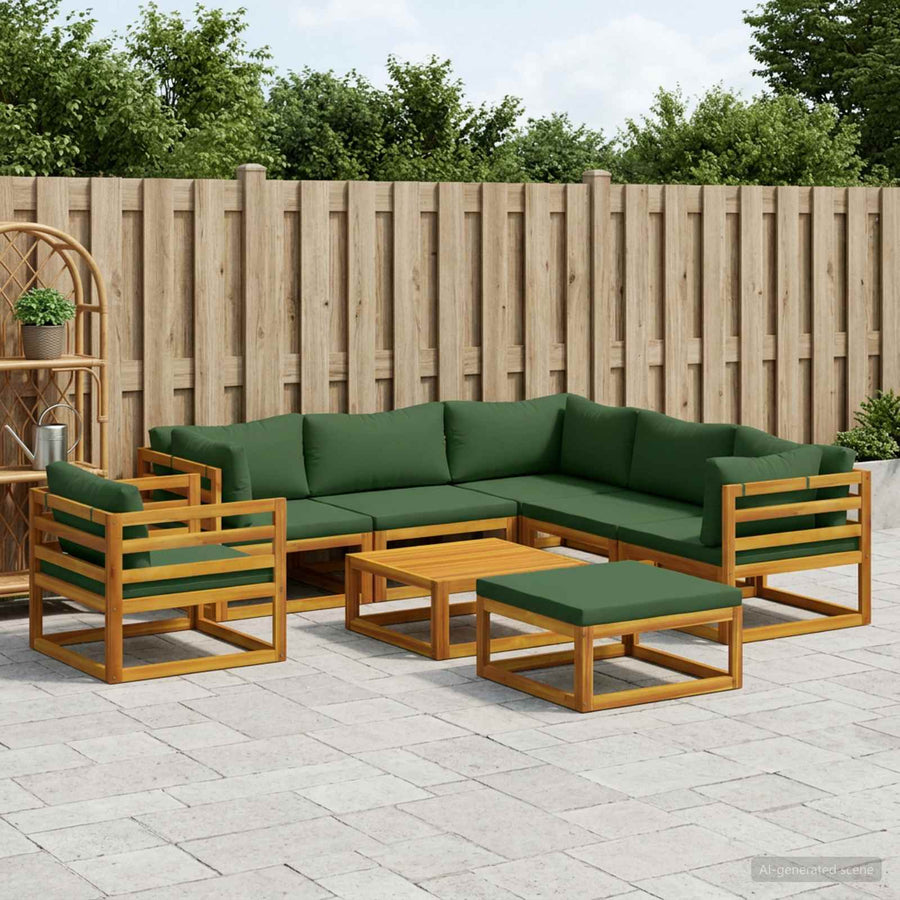 Bankstel 8 st Naturel Massief Acaciahout