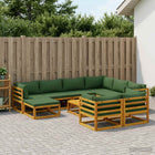 Loungeset 10-delig massief acaciahout groen