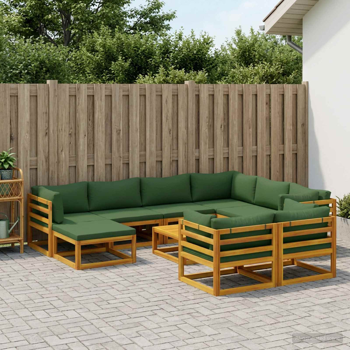Bankstel 10 st Naturel Massief Acaciahout