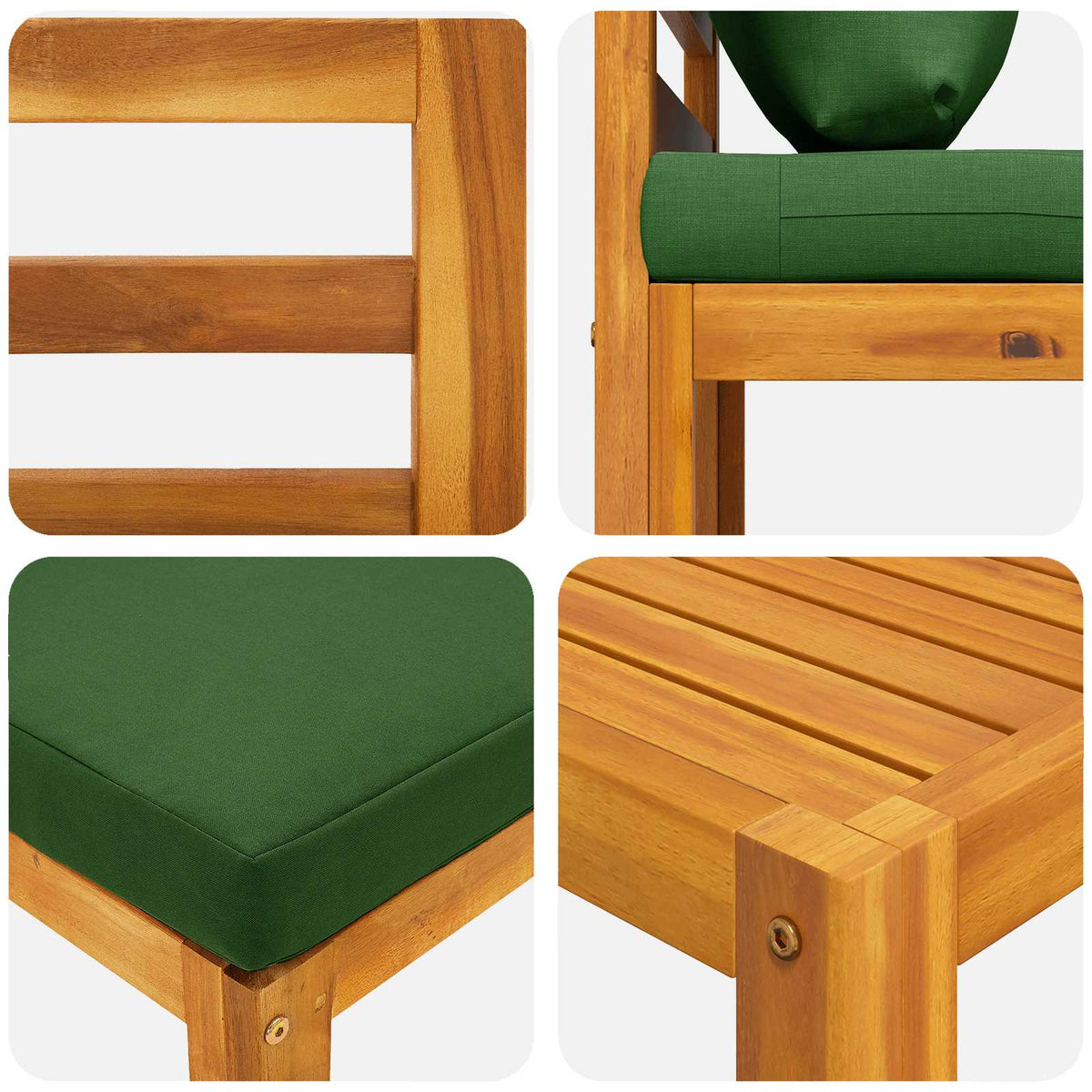 Bankstel 12 st Naturel Massief Acaciahout