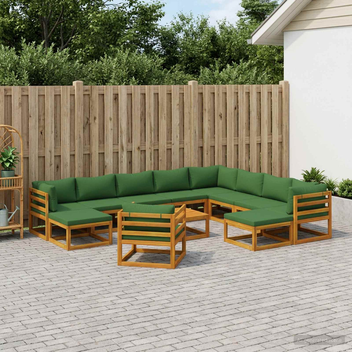 Bankstel 12 st Naturel Massief Acaciahout