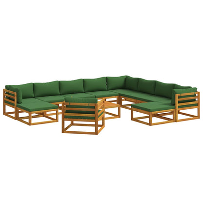 Bankstel 12 st Naturel Massief Acaciahout