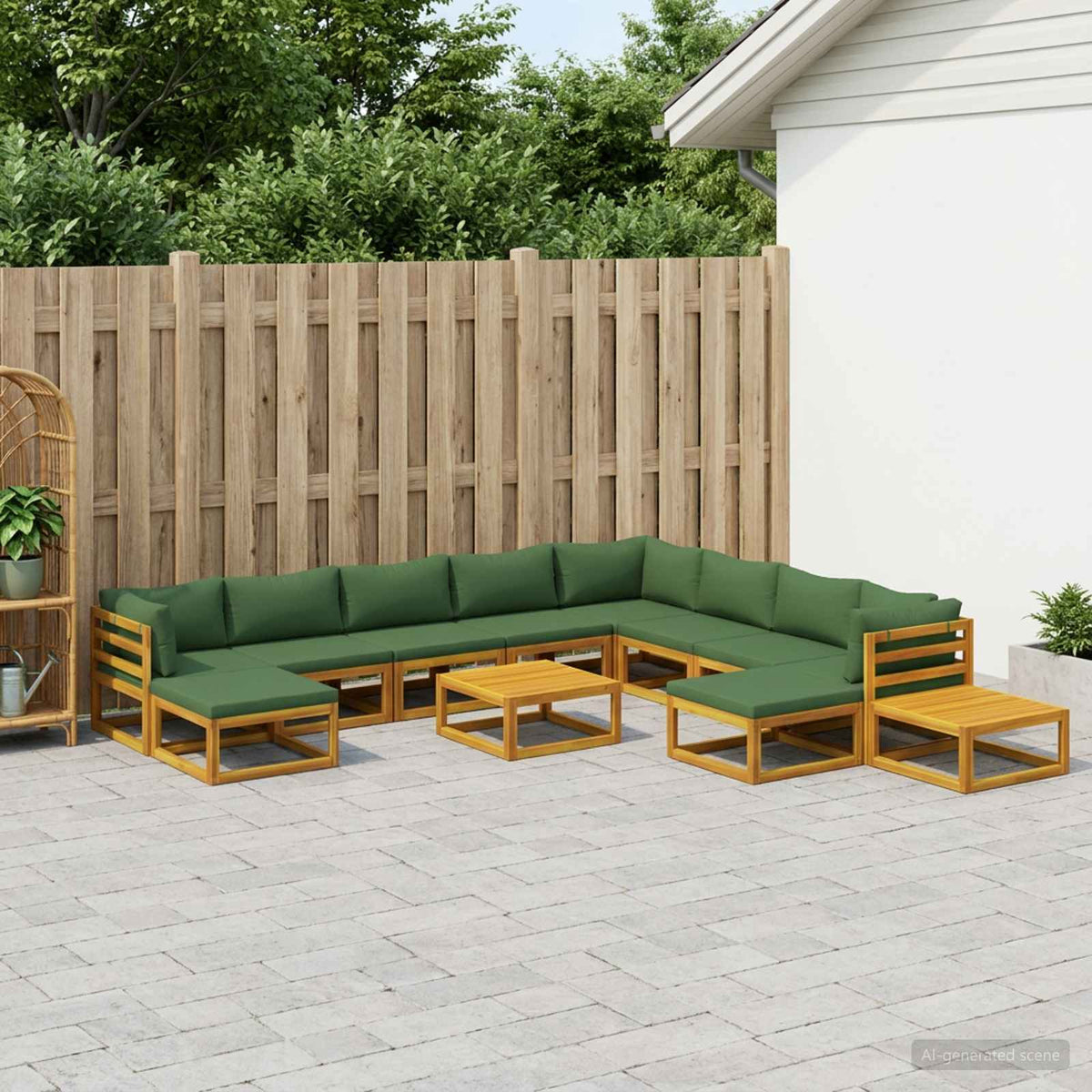Bankstel 12 st Naturel Massief Acaciahout