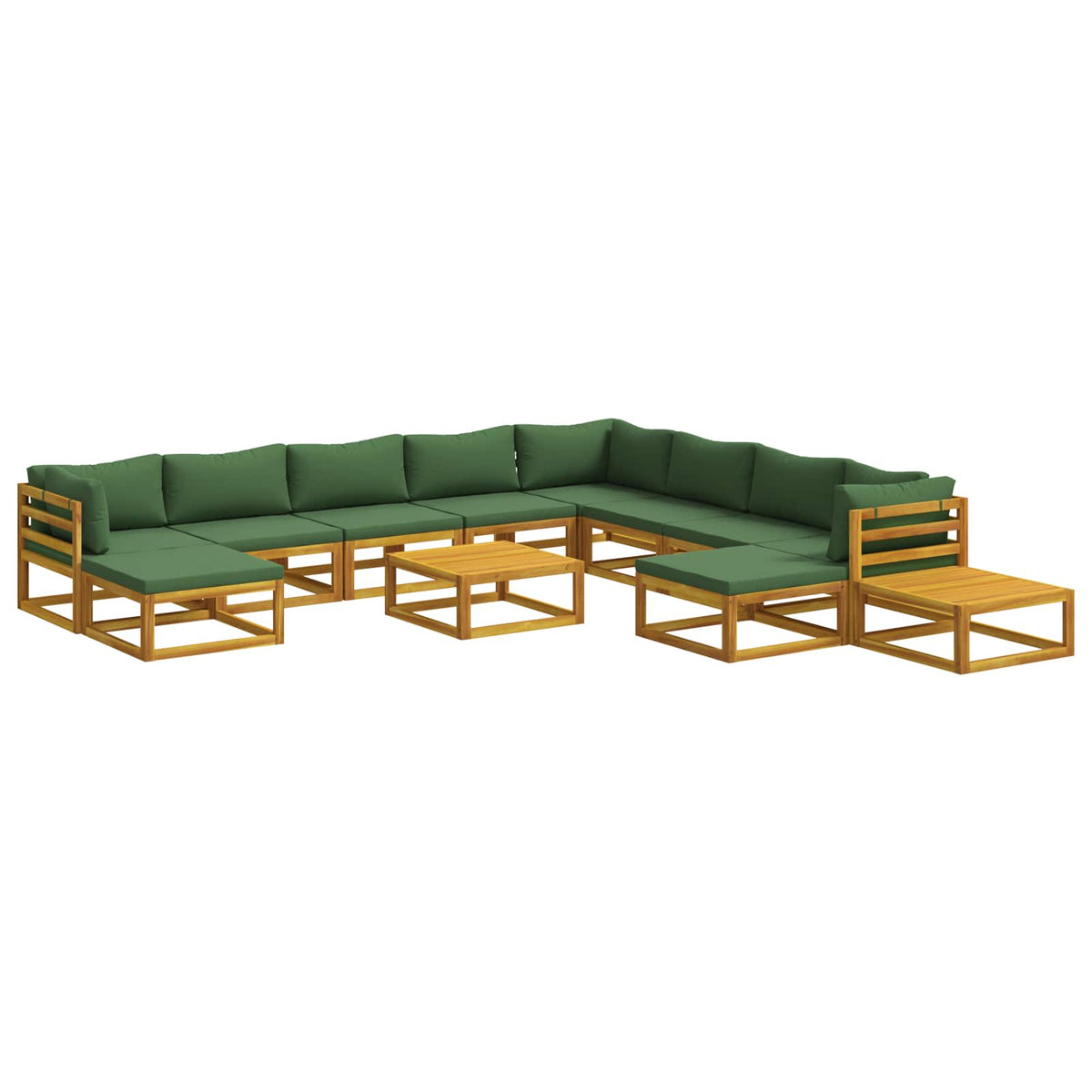 Bankstel 12 st Naturel Massief Acaciahout