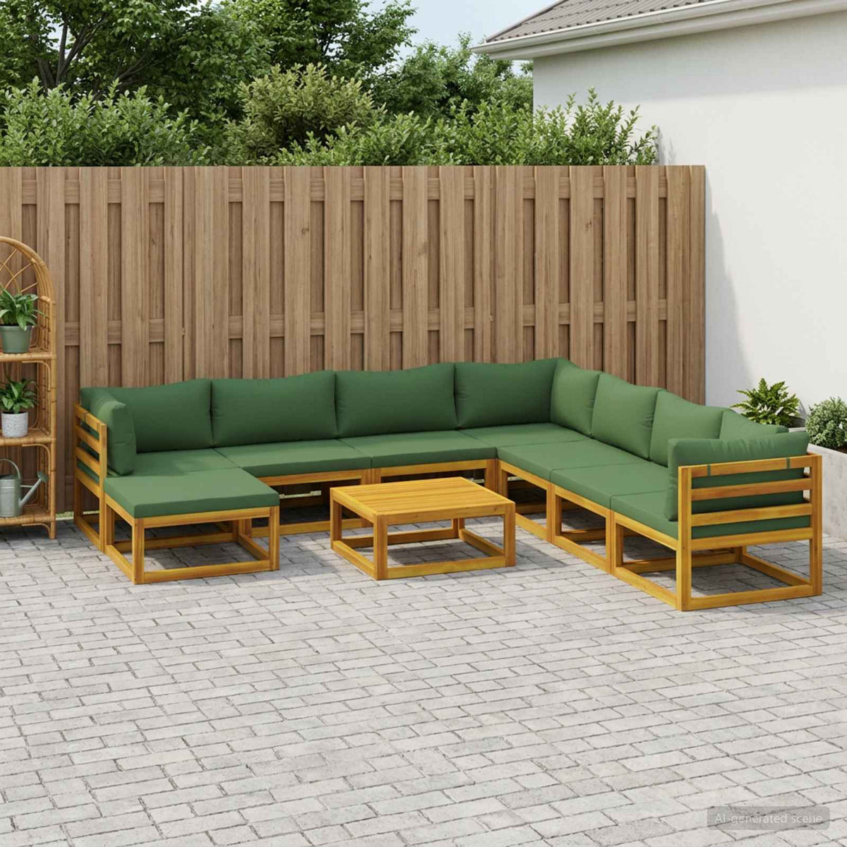 Bankstel 9 st Naturel Massief Acaciahout