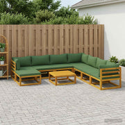 Tuinset 9 st massief acaciahout groen
