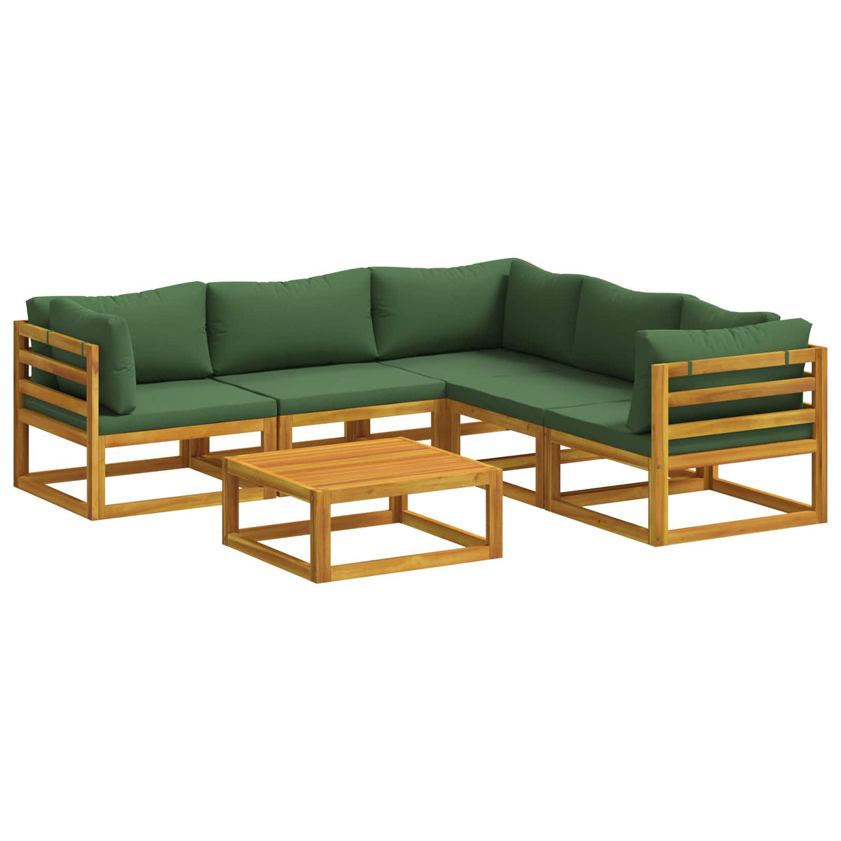Bankstel 6 st Naturel Massief Acaciahout