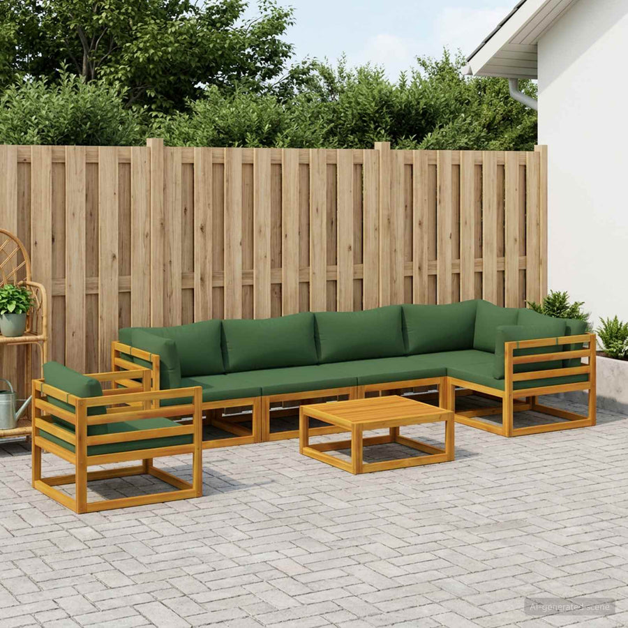 Bankstel 7 st Naturel Massief Acaciahout