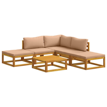 Bankstel 6 st Naturel Massief Acaciahout
