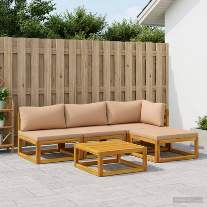Bankstel 5 st Naturel Massief Acaciahout