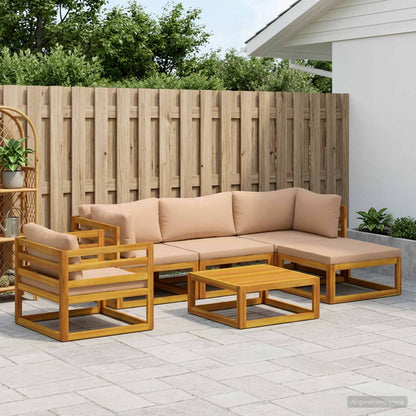 Bankstel 6 st Naturel Massief Acaciahout