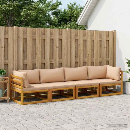 Bankstel 4 st Naturel Massief Acaciahout