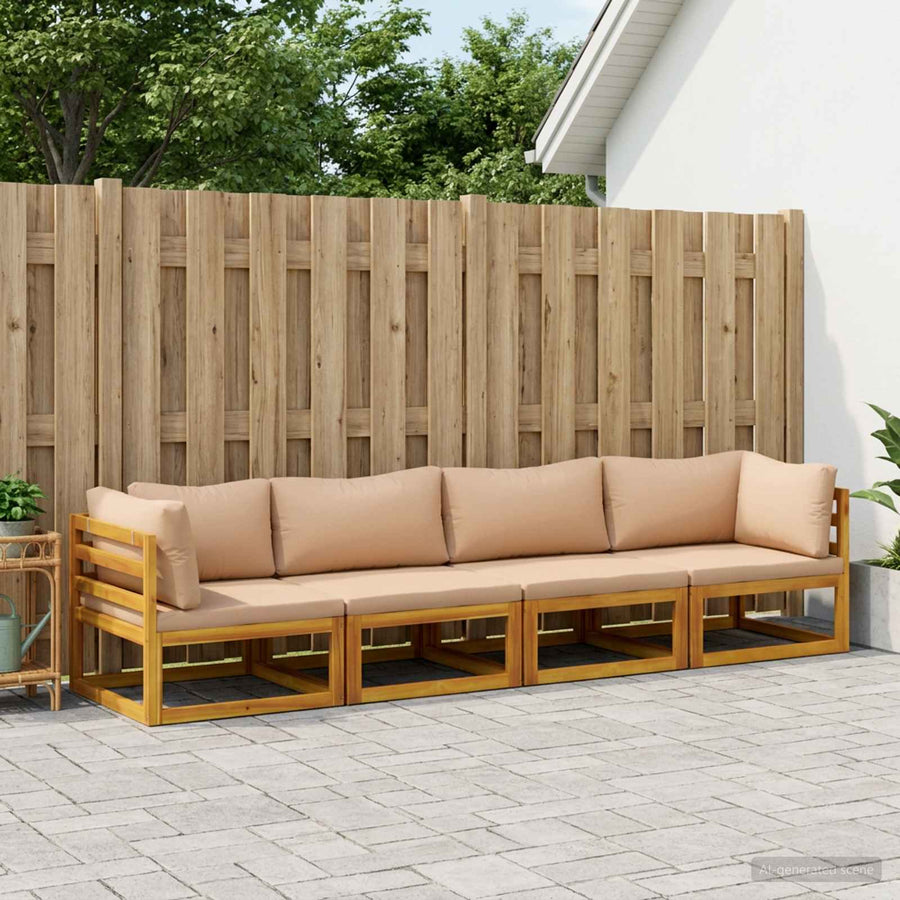 Bankstel 4 st Naturel Massief Acaciahout