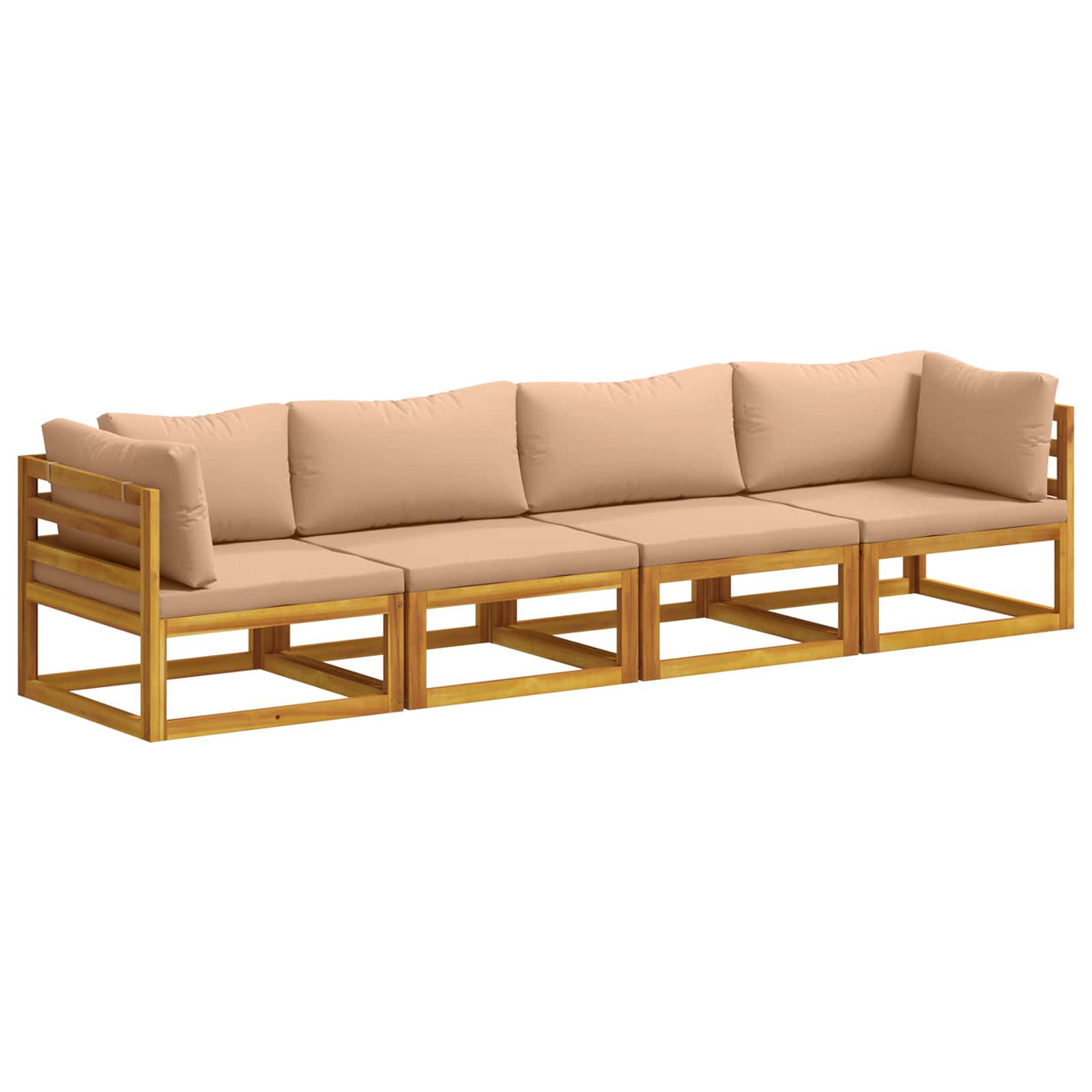 Bankstel 4 st Naturel Massief Acaciahout