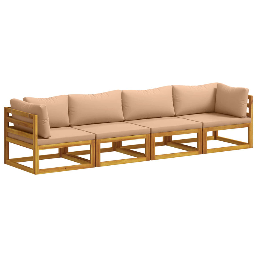 Bankstel 4 st Naturel Massief Acaciahout