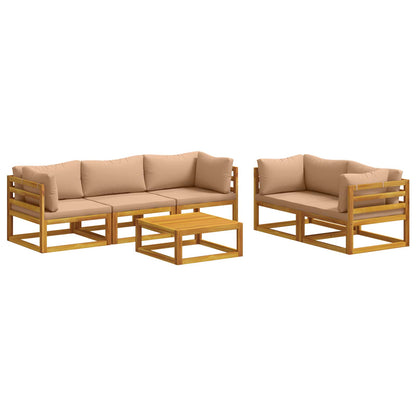 Bankstel 6 st Naturel Massief Acaciahout