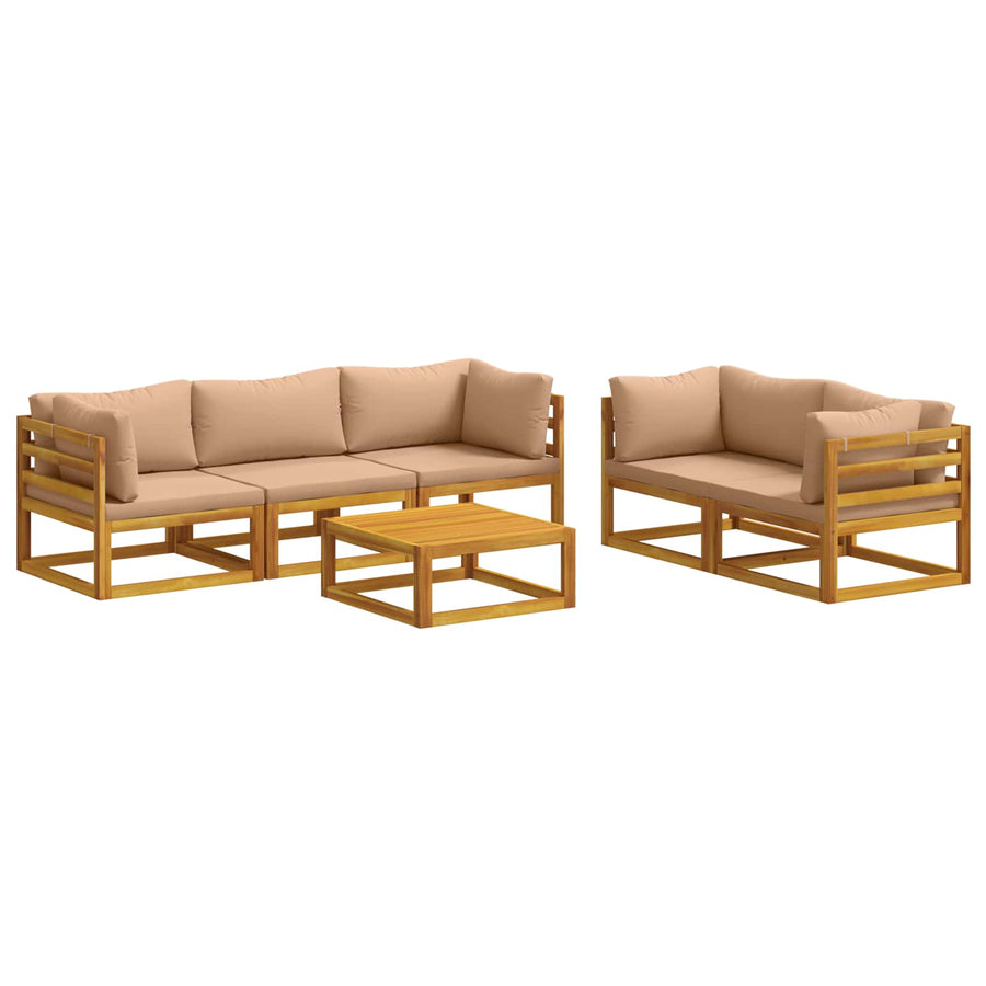 Bankstel 6 st Naturel Massief Acaciahout
