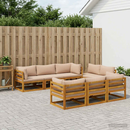 9-delige modulaire tuinloungeset Naturel Massief Acaciahout
