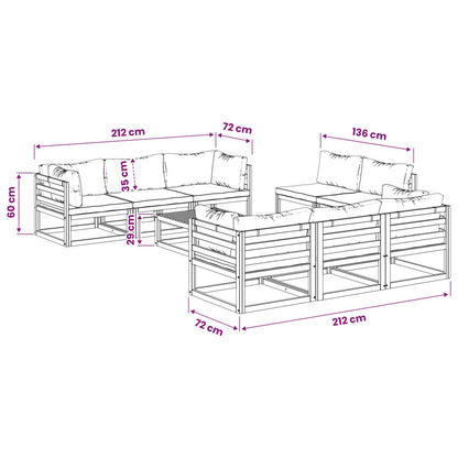 9-delige modulaire tuinloungeset Naturel Massief Acaciahout